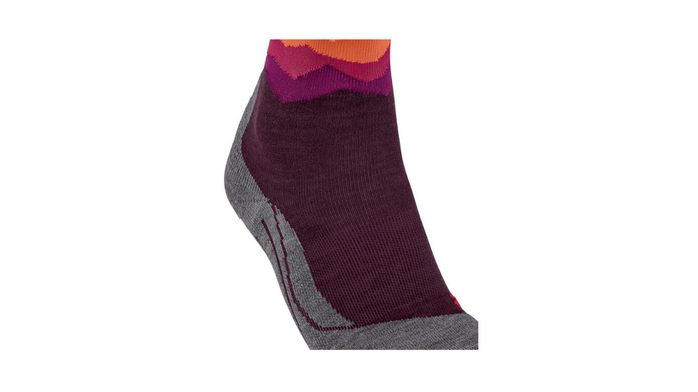 Laufsocke für Erwachsene, Einzelansicht, strukturierter Fersen- und Sohlenbereich, Detailansicht