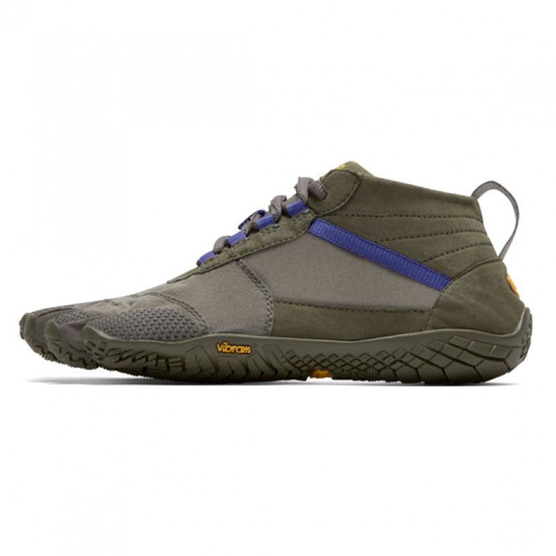 Barfußschuh für Erwachsene mit Schnürung, fünf einzelnen Zehenkammern und profilierter Sohle, Seitenansicht