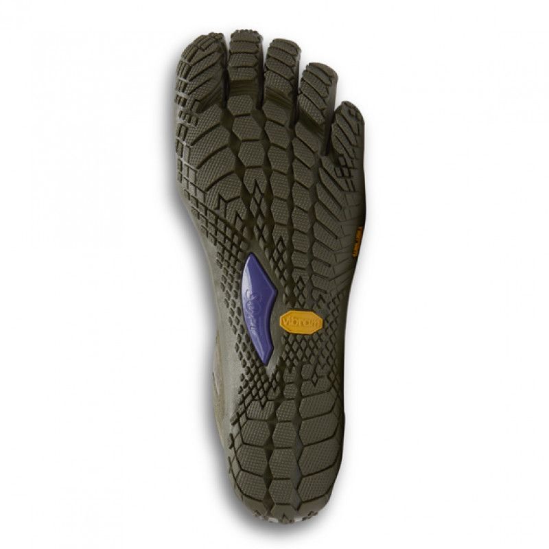 Barfußschuh für Erwachsene mit fünf einzelnen Zehenkammern und profilierter Sohle, Ansicht von unten