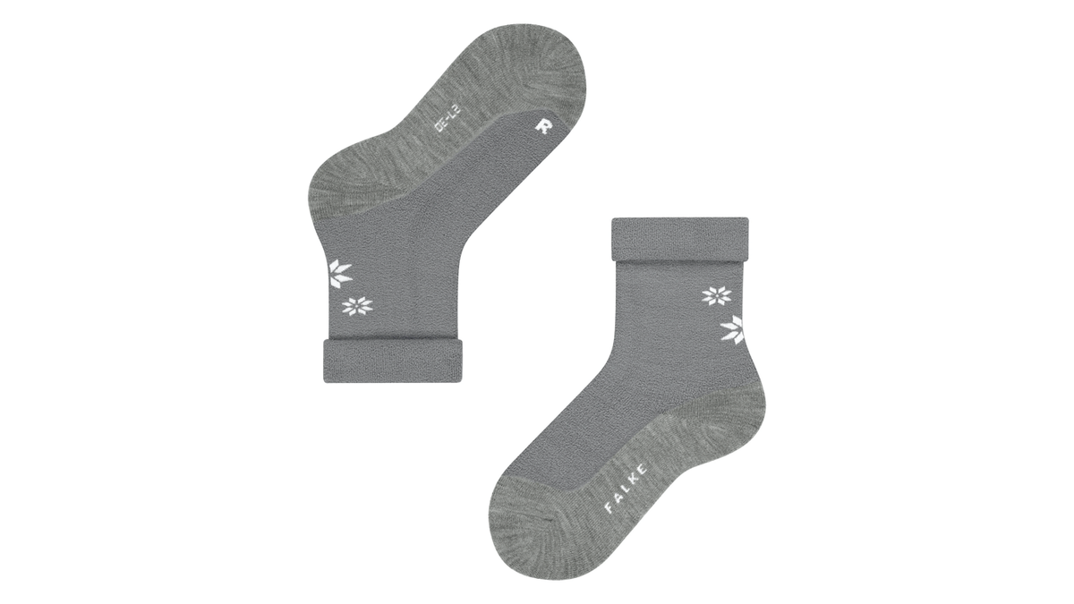 Socke als Paar mit mittelhohem Schaft, geschlossener Zehenpartie und geschlossenem Fersenbereich, Draufsicht.