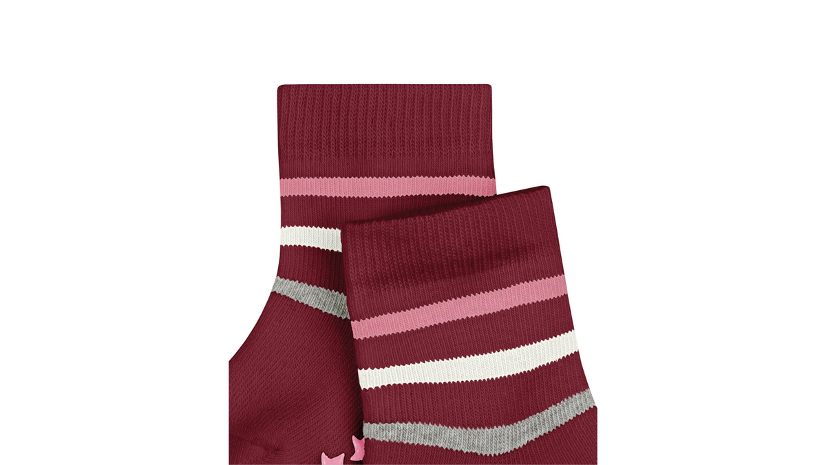 Socke als Paar mit mittelhohem Schaft, geschlossener Zehenpartie und geschlossenem Fersenbereich, Detailansicht.