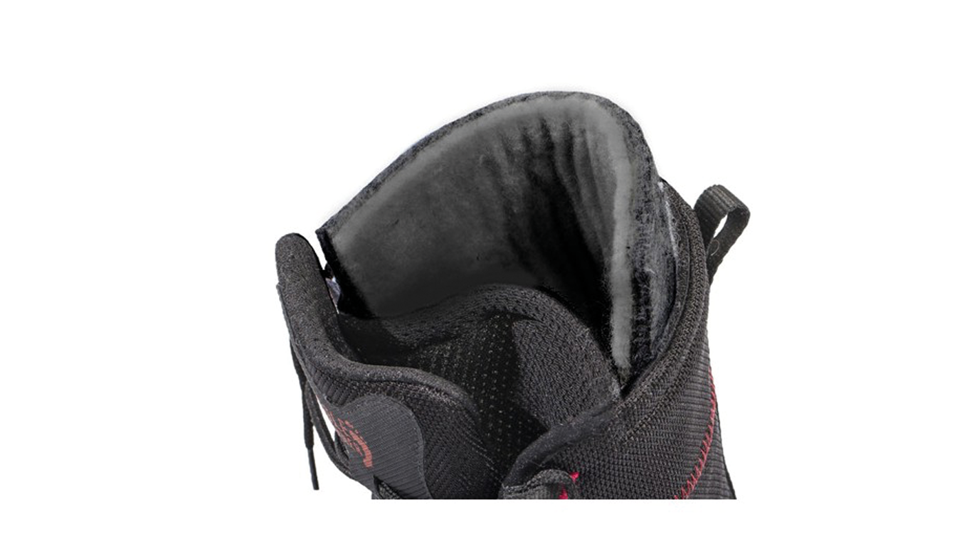 Barfußwinterstiefel für Erwachsene mit gepolstertem Schaftrand und Schnürung, Detailansicht