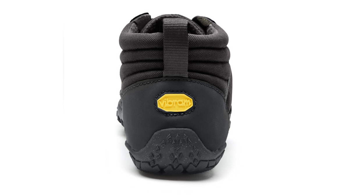 Barfußschuh für Erwachsene mit Schnürung und fünf einzelnen Zehenkammern, Rückansicht