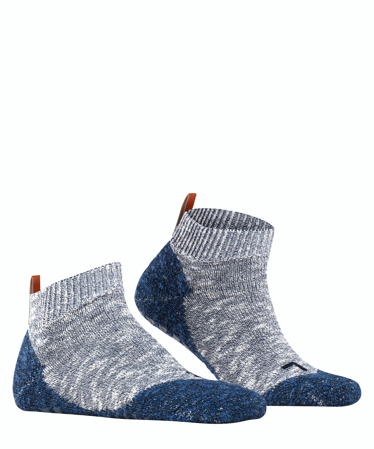 Erwachsenen-Socken, Paaransicht, mittelhoher Schaft, gestrickte Struktur, schräge Vorderansicht