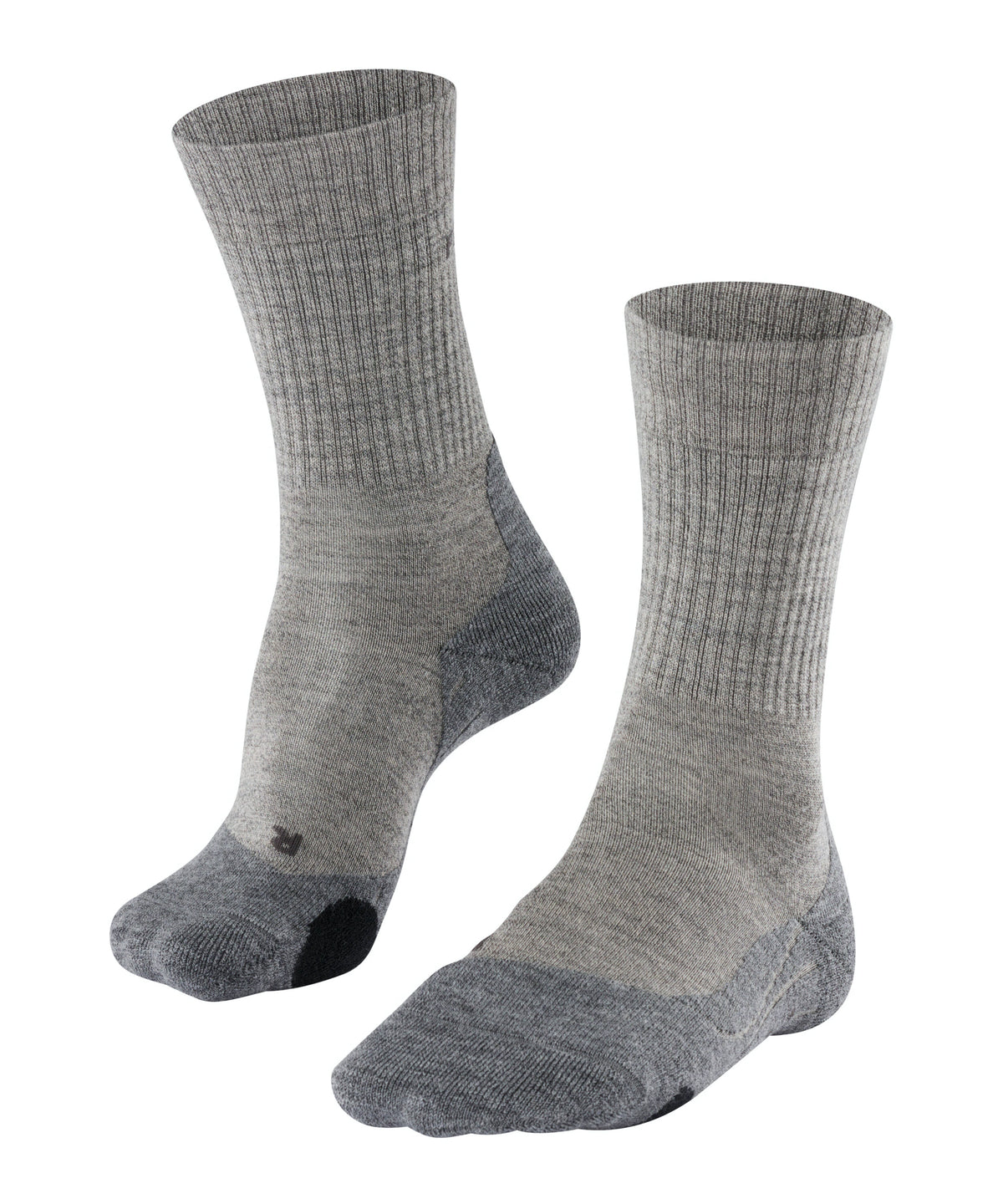 Trekking-Socke für Erwachsene, Paaransicht, mittelhoher Schaft, anatomische Fußform, schräge Vorderansicht