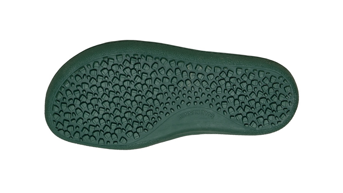 Kinder Barfußsandale, flexible Sohle mit Profilstruktur, einzelner Schuh, Ansicht von unten