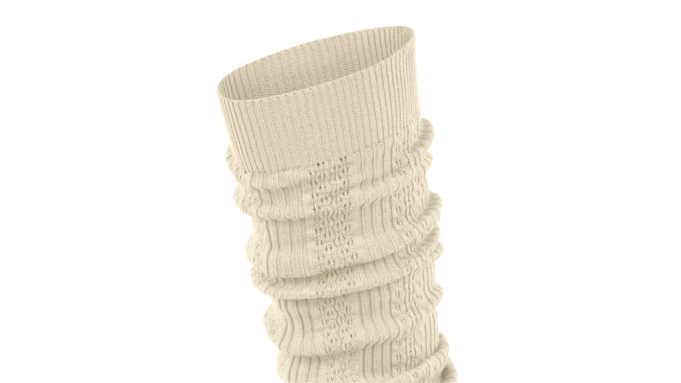 Beinstulpen für Erwachsene, Einzelansicht, geraffte Strickstruktur, elastischer Abschluss, Detailansicht