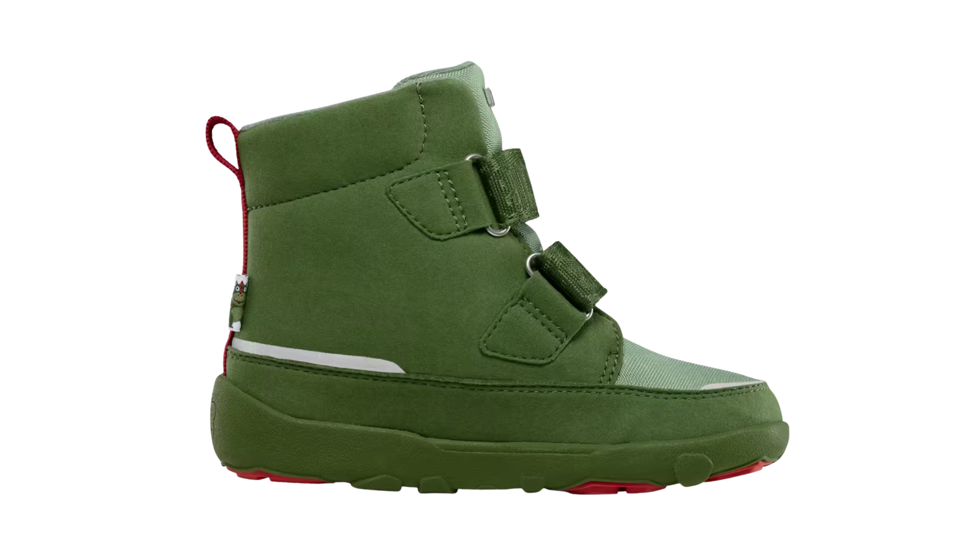 Kinder Barfußwinterstiefel mit geschlossener Zehenbox und Klettverschlüssen, Seitenansicht innen