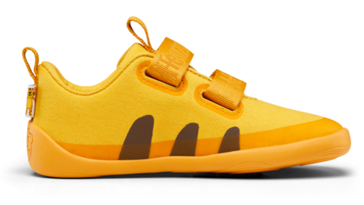 Kinder Barfußschuh mit geschlossener Zehenbox und Klettverschlüssen, Seitenansicht innen
