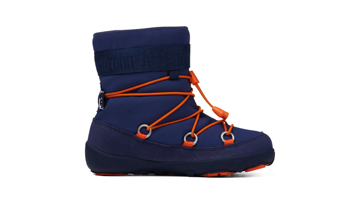 Kinder Barfußwinterstiefel mit geschlossener Zehenbox und hohem Schaft, Seitenansicht innen