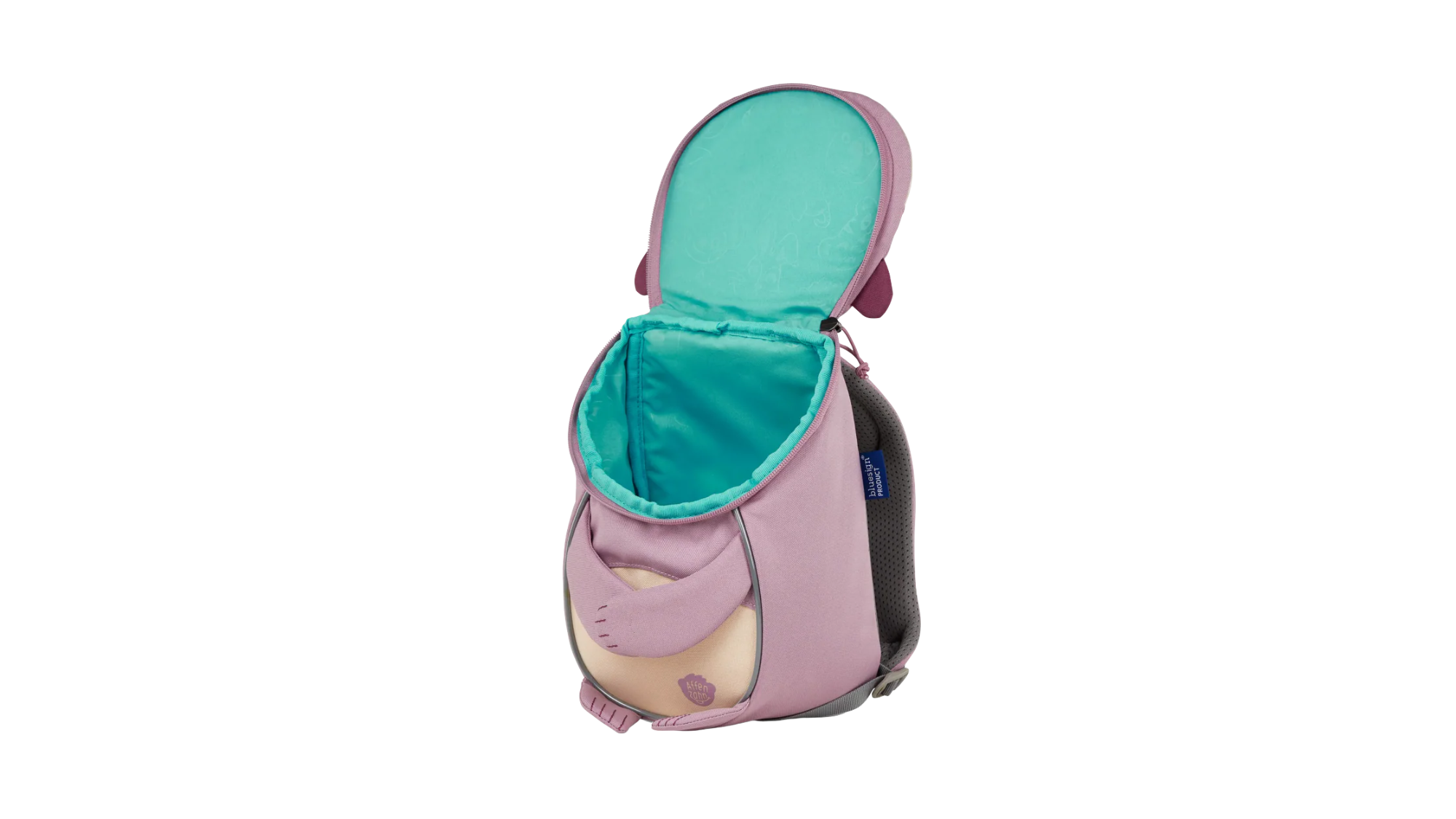 Kindergartenrucksack mit geöffnetem Hauptfach, Detailansicht
