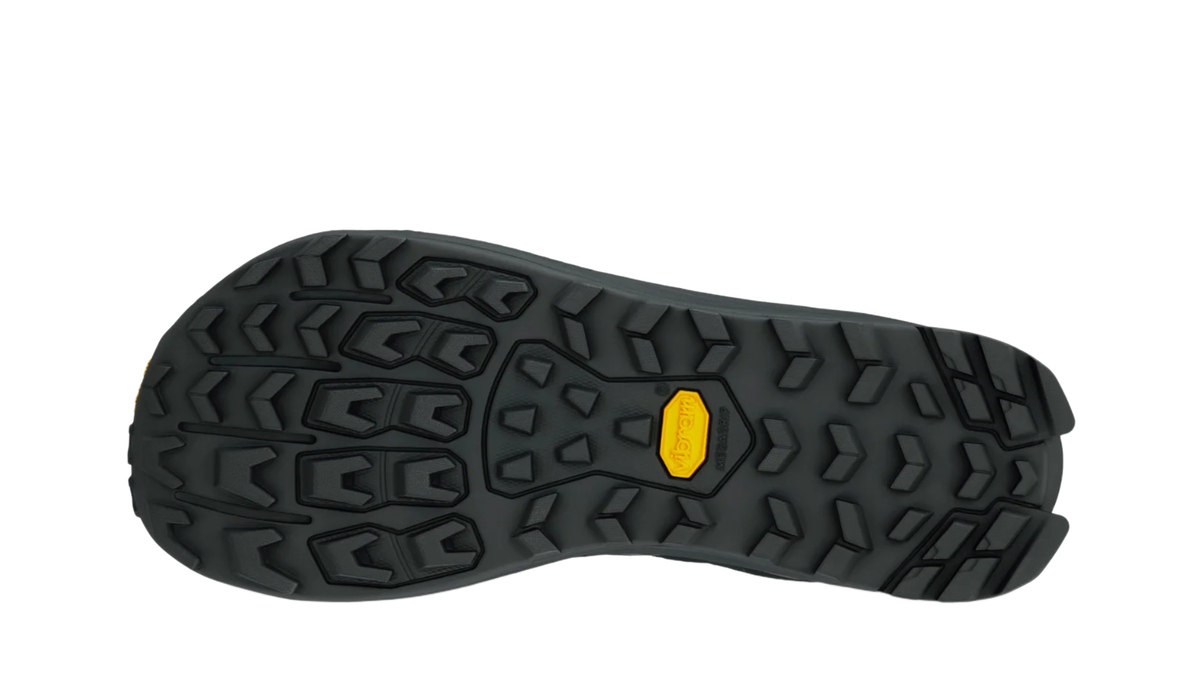 Trailrunning-Schuh für Erwachsene mit grob profilierter Sohle, Ansicht von unten.