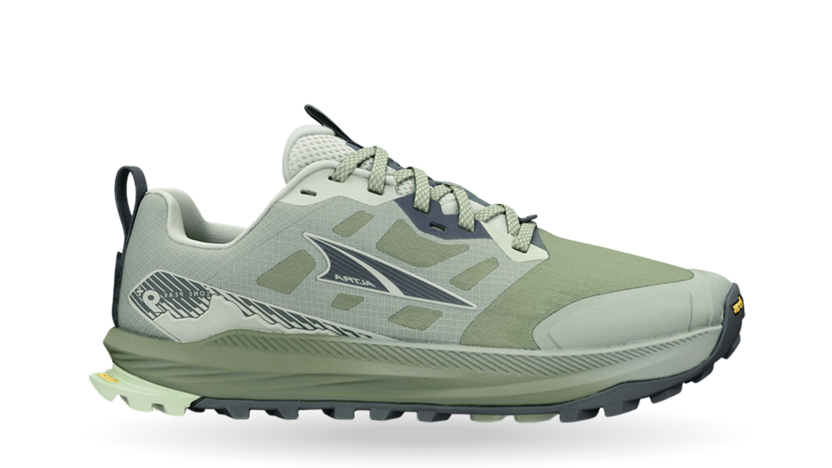 Barfußschuh für Erwachsene mit breiter Zehenbox, geschlossenem Zehenbereich, geschlossener Ferse, Schnürung, profilierte Sohle, Seitenansicht außen.