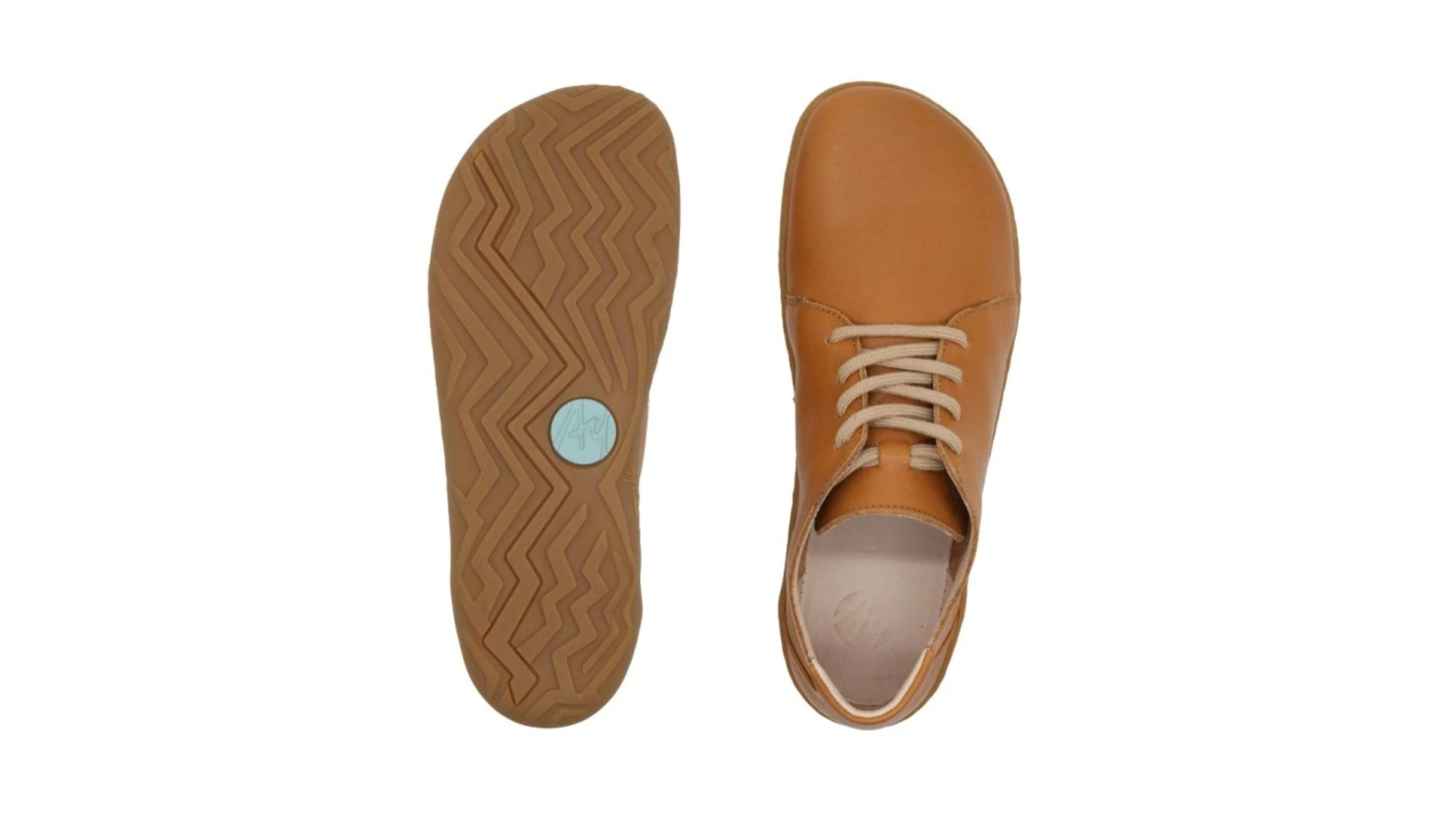 Barfußschuh für Erwachsene mit flacher, flexibler Sohle und strukturiertem Profil, Ansicht von unten.