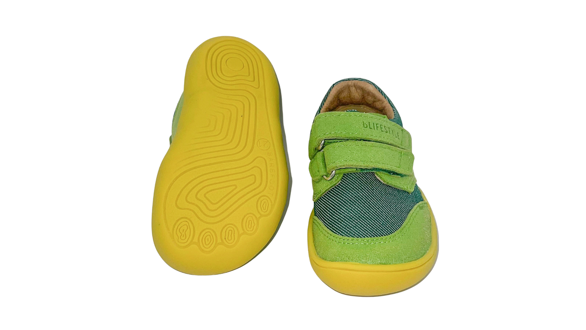 Barfußschuh für Kinder mit flexibler Sohle, geschlossene Zehen und geschlossener Fersenbereich, Ansicht von unten
