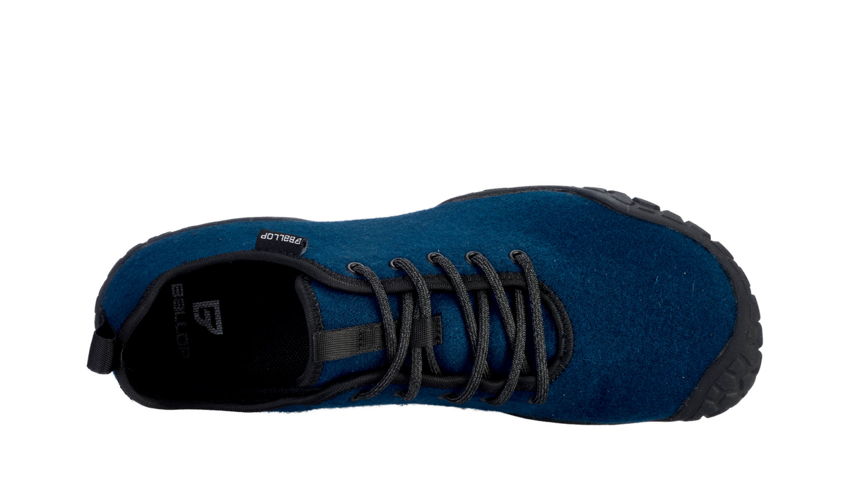 Barfußschuh für Erwachsene mit Schnürung und breiter Zehenbox, Draufsicht