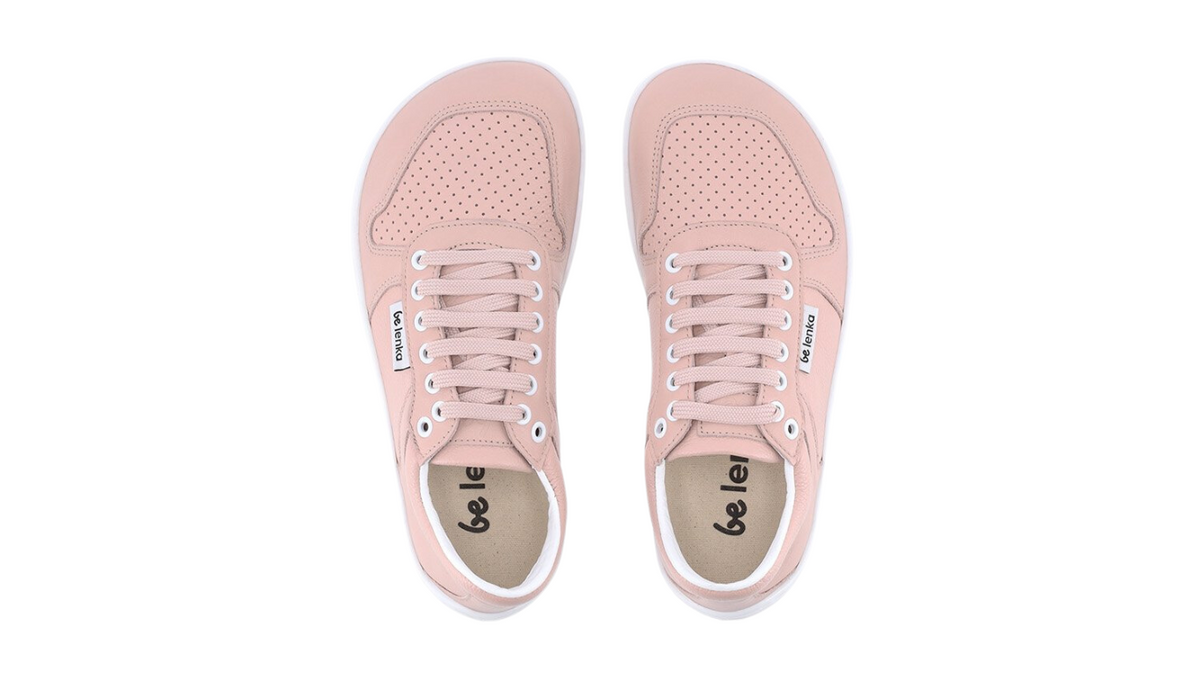 Barfußschuh Sneaker als Paar, breite Zehenbox, Schnürung, geschlossene Zehen, geschlossener Fersenbereich, Draufsicht