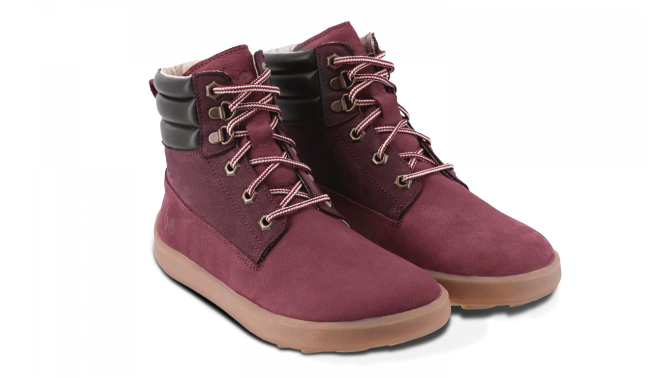 Barfußschuh für Erwachsene als Paar, knöchelhoch, breite Zehenbox, Schnürung, geschlossene Zehen, geschlossener Fersenbereich, Seitenansicht außen
