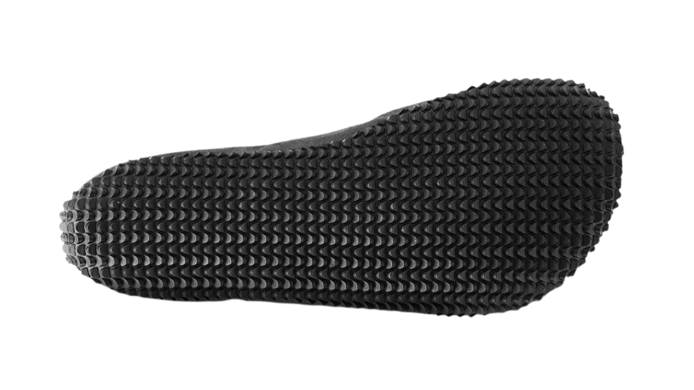 Barfußschuh für Erwachsene mit flexibler Sohle und Profil, Ansicht von unten.