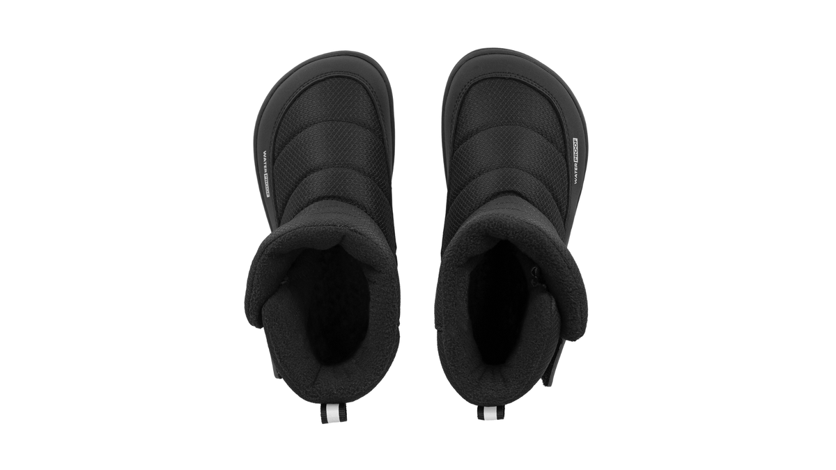 Barfußwinterstiefel als Paar, breite Zehenbox, Draufsicht