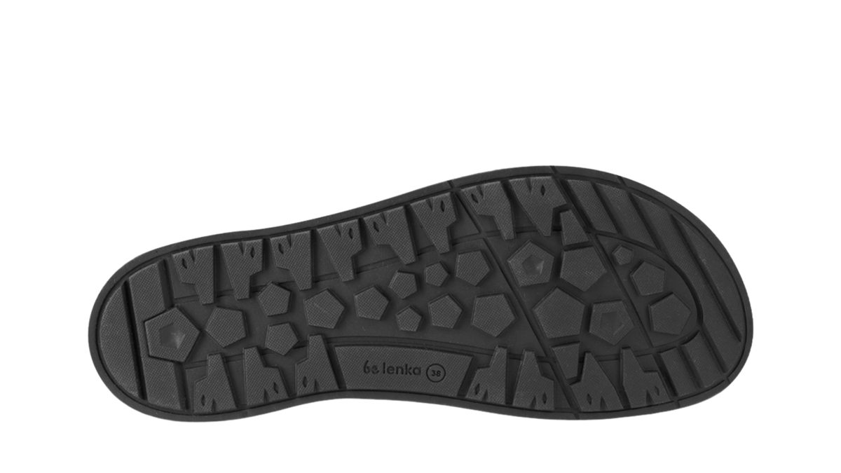 Winter-Barfußschuh für Erwachsene mit stark profilierter Laufsohle, Ansicht von unten