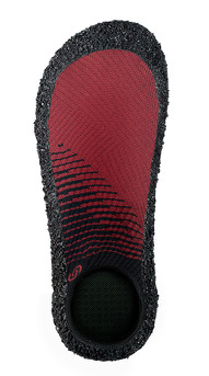 Barfußschuh in Sockenform mit breiter Zehenbox und strukturierter, flexibler Sohle, Draufsicht