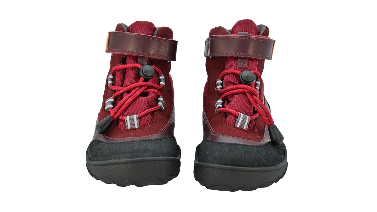 Barfußstiefel als Paar mit Klettverschluss und Schnellverschluss, breite Zehenbox, Draufsicht