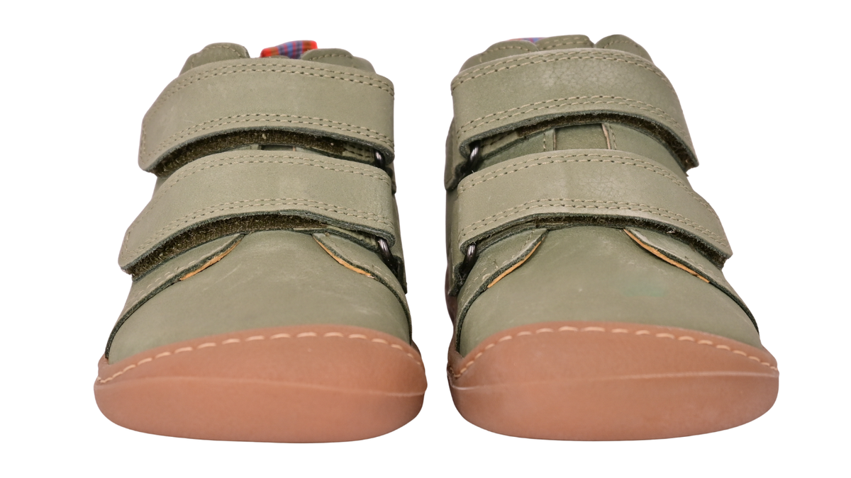 Barfußschuh für Kinder mit zwei Klettverschlüssen als Paar, Draufsicht