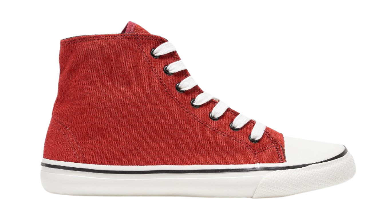 Barfußschuh für Erwachsene mit breiter Zehenbox, geschlossenem Zehenbereich, geschlossener Ferse, Schnürung, flacher flexibler Sohle, Seitenansicht außen.
