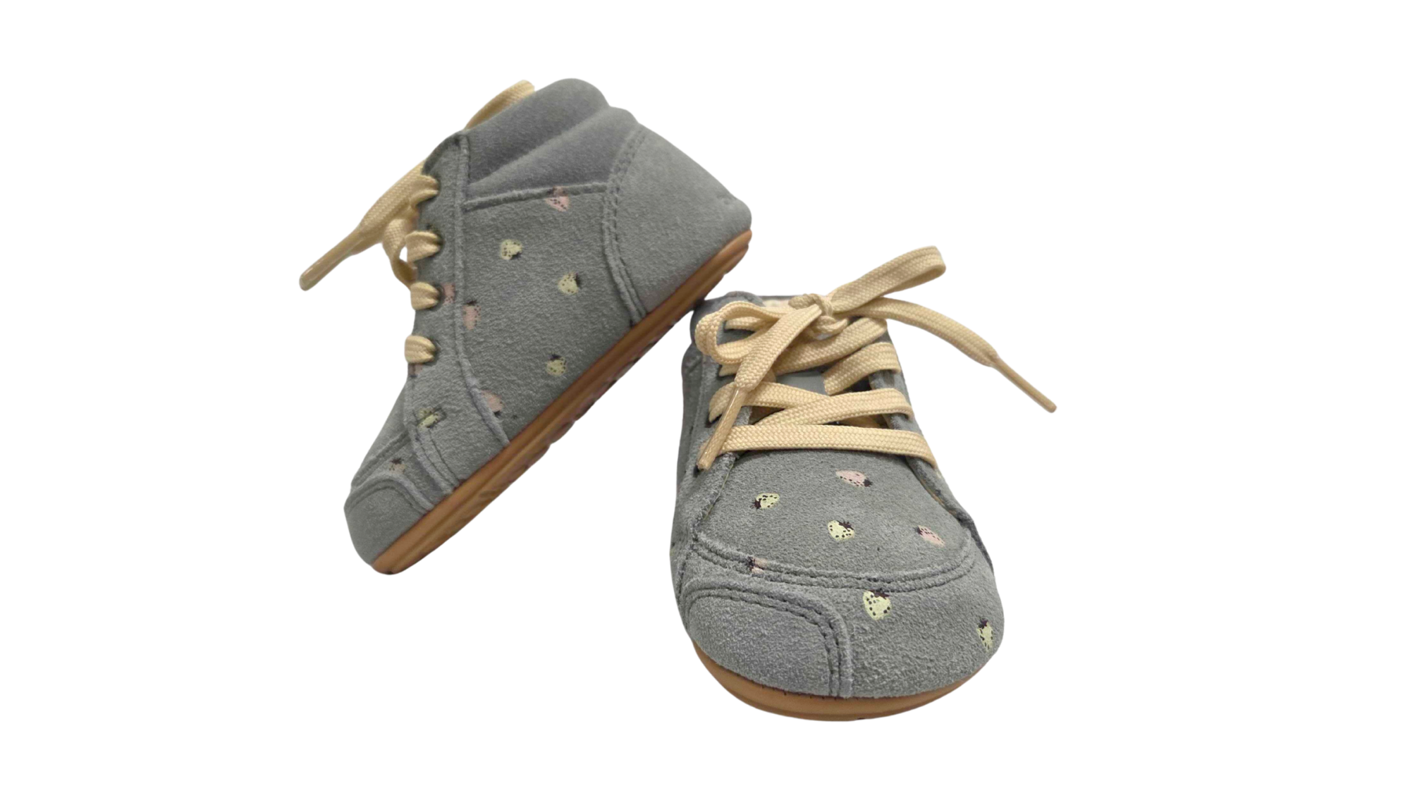 Barfußschuh mit Schnürung, breite Zehenbox, flexible Sohle, geschlossener Fersenbereich, Seiten- und Vorderansicht, Paar