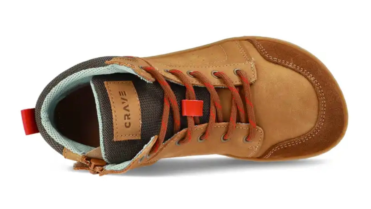 Kinder Barfußschuh mit breiter Zehenbox und Klettverschluss, Draufsicht