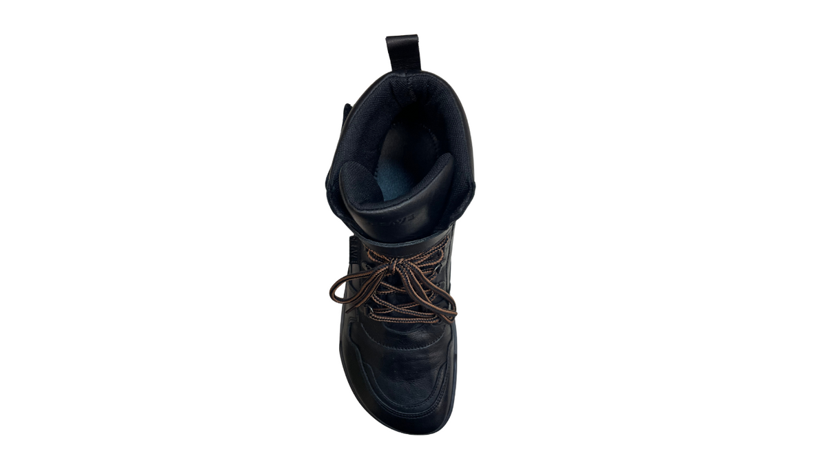 Kinder Barfußschuh mit breiter Zehenbox, Schnürung und geschlossener Ferse, Draufsicht