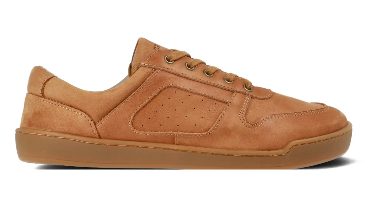 Barfußschuh für Kinder mit Schnürung, breiter Zehenbox, flacher flexibler Sohle, geschlossenen Zehen und Ferse, Seitenansicht außen