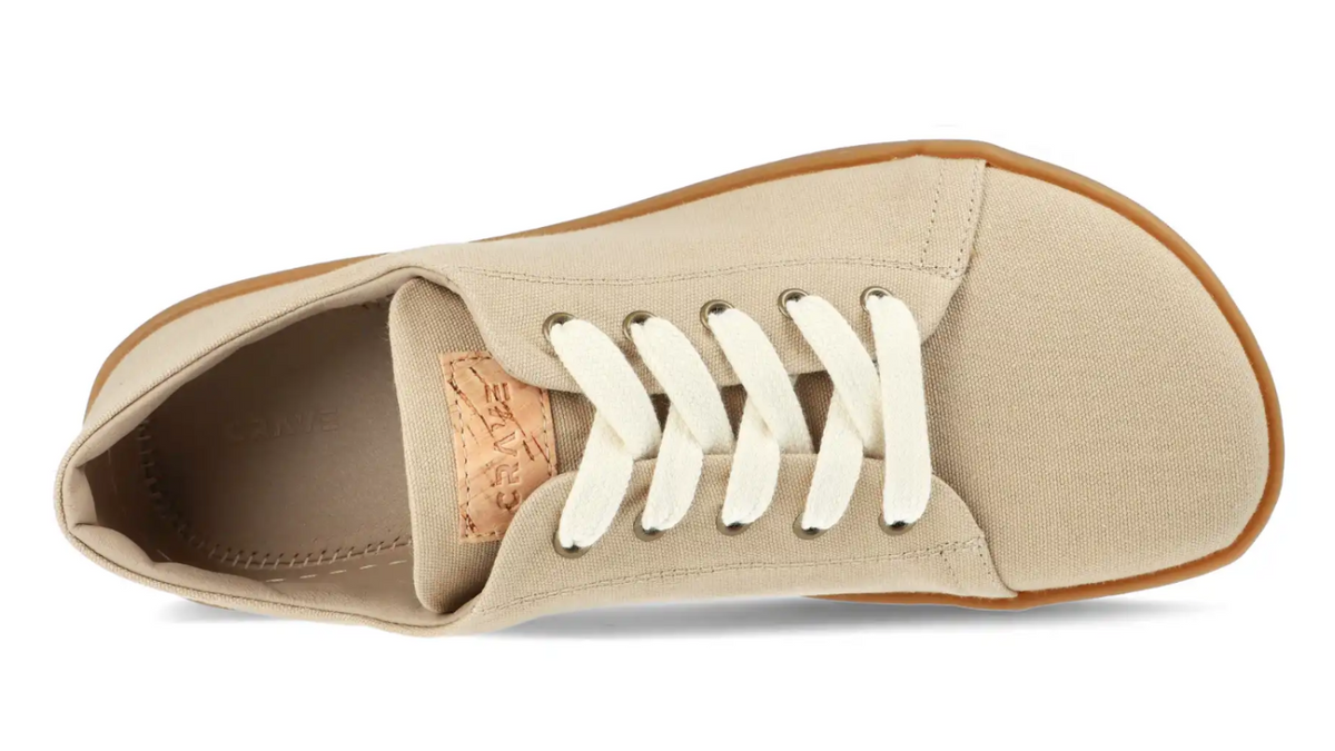 Barfußschuh für Kinder mit Schnürung, breiter Zehenbox, flacher flexibler Sohle, geschlossenen Zehen und Ferse, Draufsicht