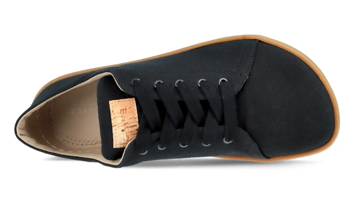 Barfußschuh für Kinder mit Schnürung, breiter Zehenbox, flacher flexibler Sohle, geschlossenen Zehen und Ferse, Draufsicht