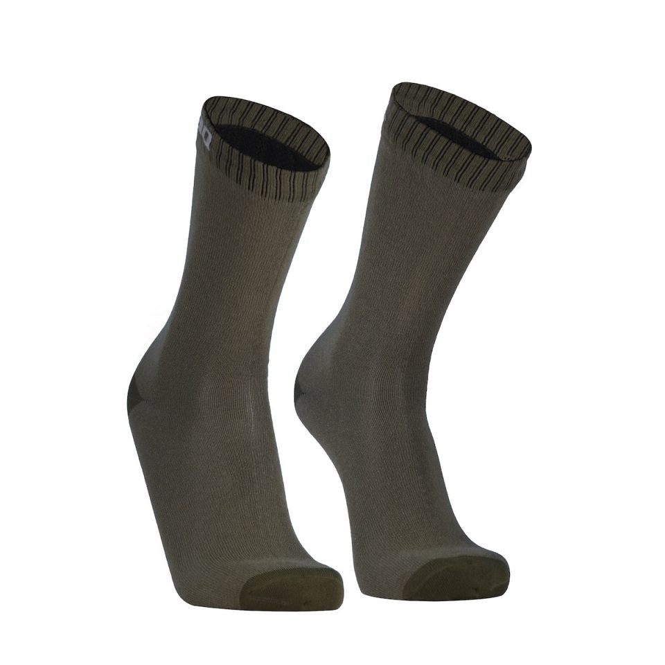 Wasserdichte Socken für Erwachsene als Paar mit hohem Schaft, schräge Vorderansicht.