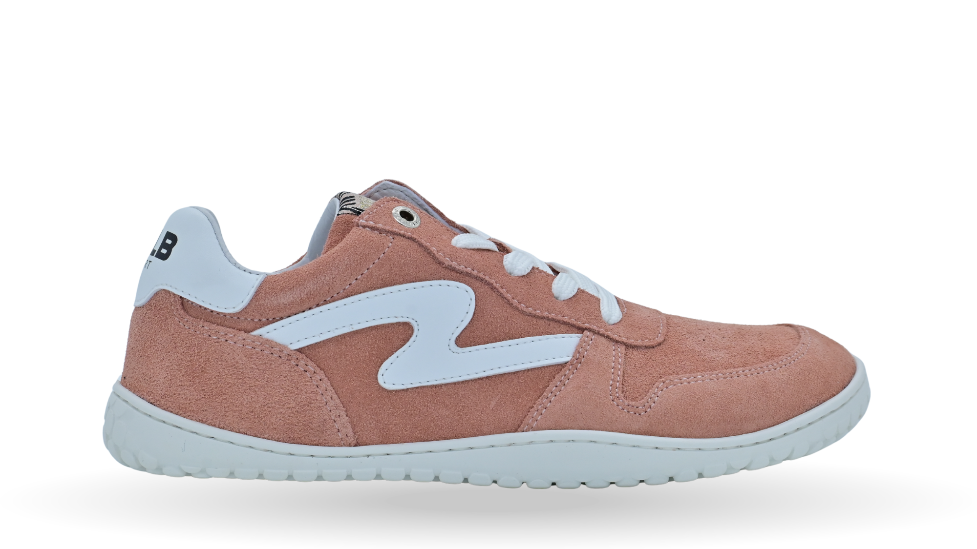 Barfußschuh mit Schnürung, breite Zehenbox, flexible Sohle, geschlossener Fersenbereich, Seitenansicht außen, einzelner Schuh