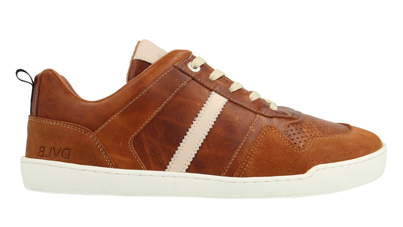 Barfußschuh mit Schnürung, geschlossenen Zehen und geschlossener Ferse, flache Sohle, Seitenansicht außen