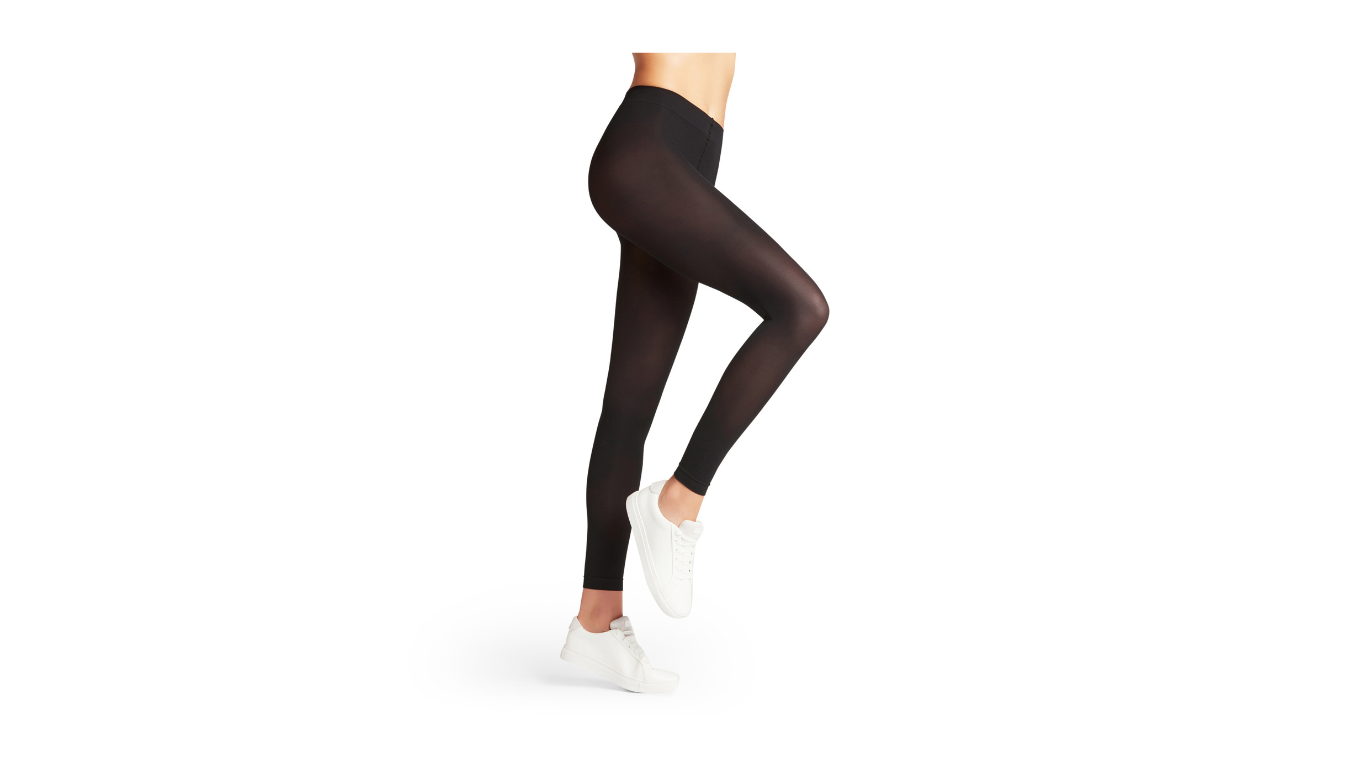 Damen-Leggings in Knöchellänge getragen am Bein, Detailansicht.
