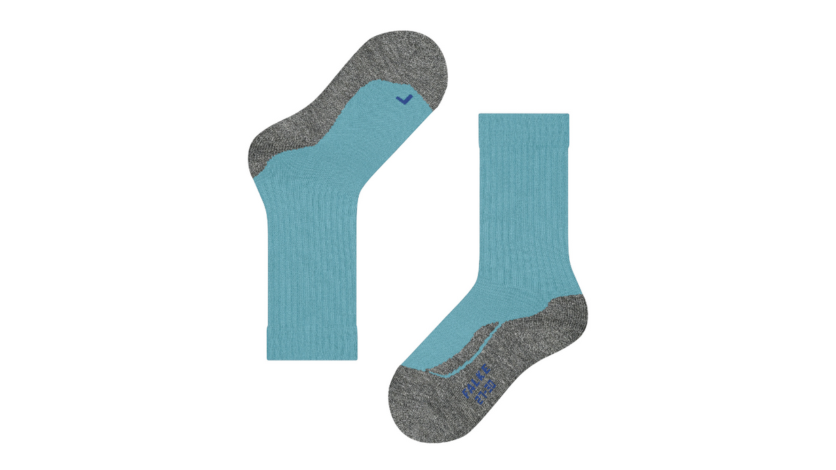 Socke als Paar mit mittelhohem Schaft und geschlossener Zehenpartie, Draufsicht.