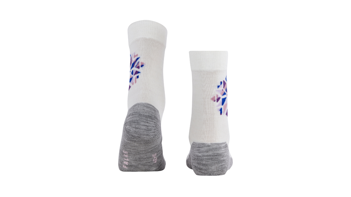 Paar Kindersocken in Wadenhöhe mit verstärktem Sohlenbereich und Motiv am Schaft, Rückansicht