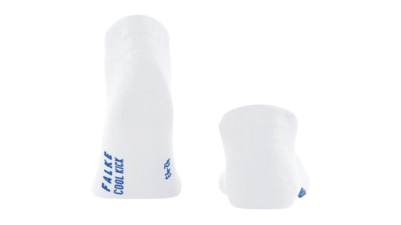 Socke als Paar mit niedrigem Schaft und geschlossenem Fersenbereich, Rückansicht.