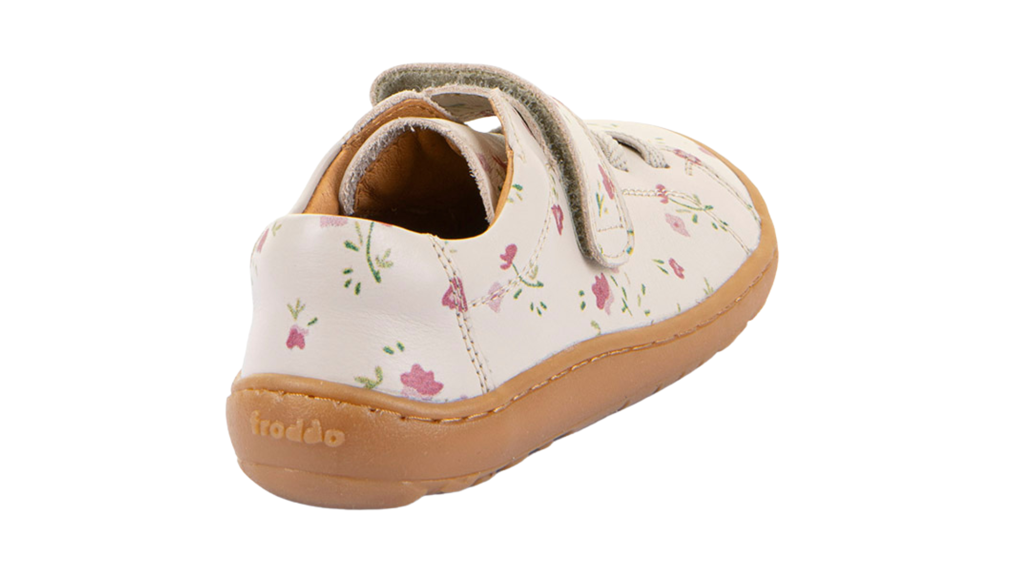 Barfußschuh für Kinder, geschlossene Zehen und geschlossener Fersenbereich, Klettverschluss und elastische Schnürung, flexible Sohle, Einzelschuh, Rückansicht