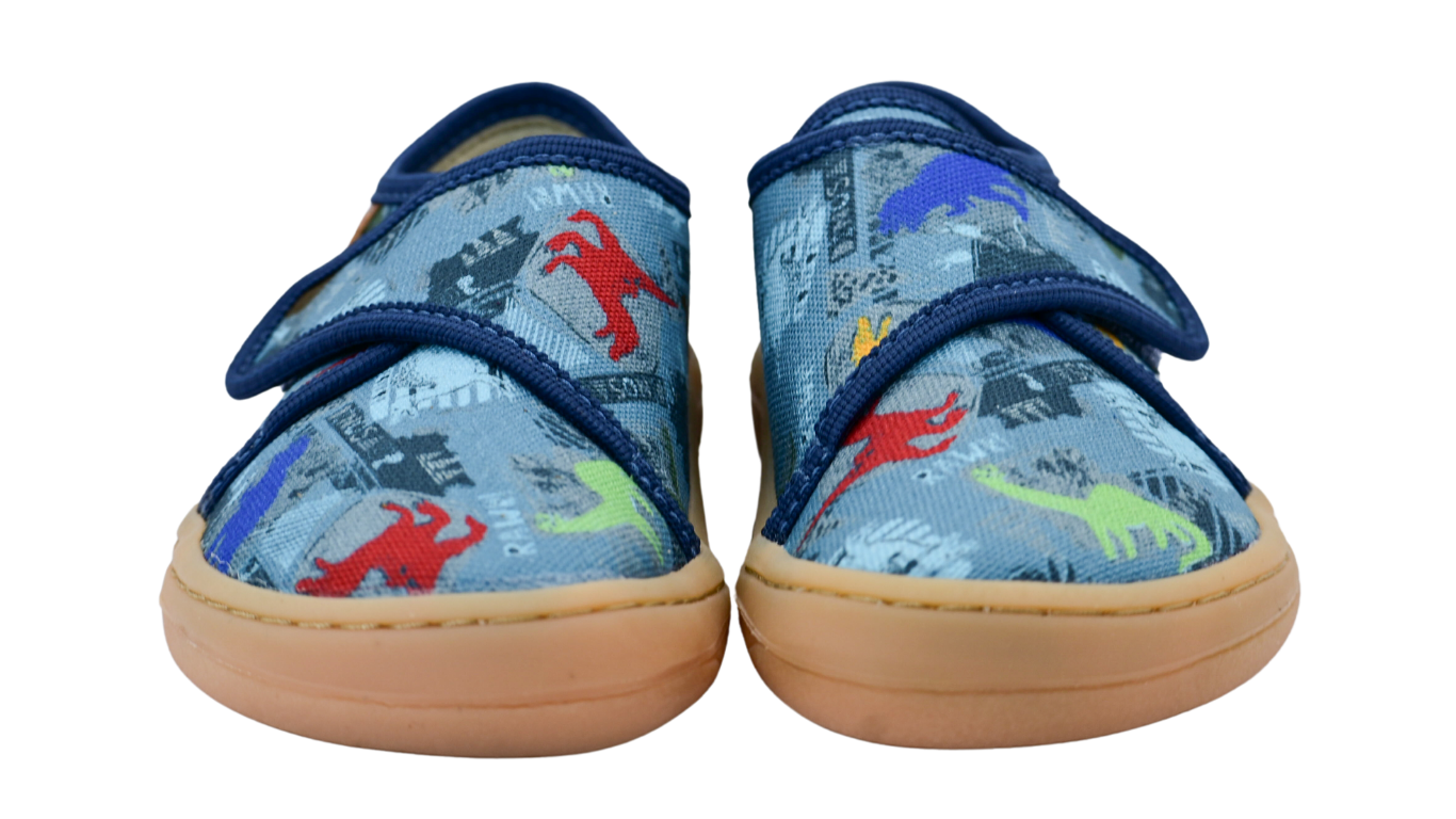 Barfußschuhe mit Klettverschluss, geschlossene Zehen und geschlossener Fersenbereich, Vorderansicht, Paar