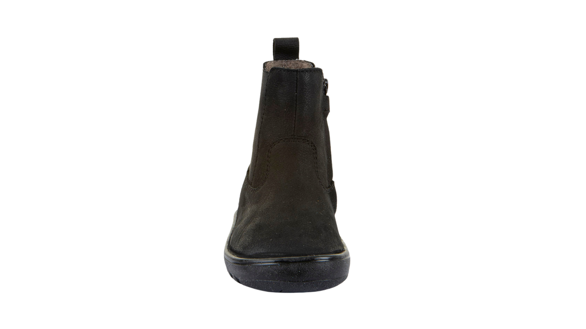 Kinder-Chelsea-Barfußstiefel mit geschlossener Ferse, Zugschlaufe und hochgezogener Sohle, Vorderansicht
