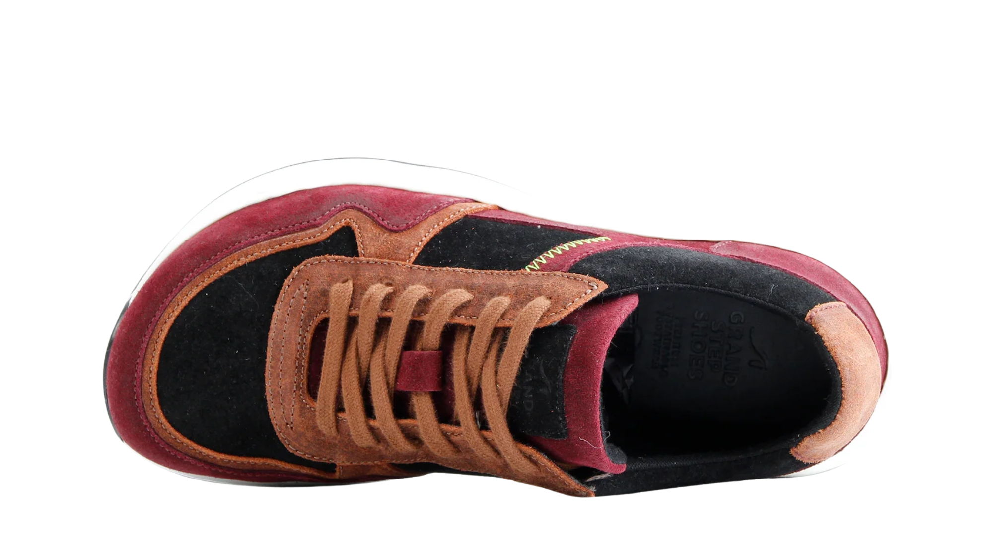 Sneaker für Erwachsene mit Schnürung und breiter Zehenbox, Draufsicht