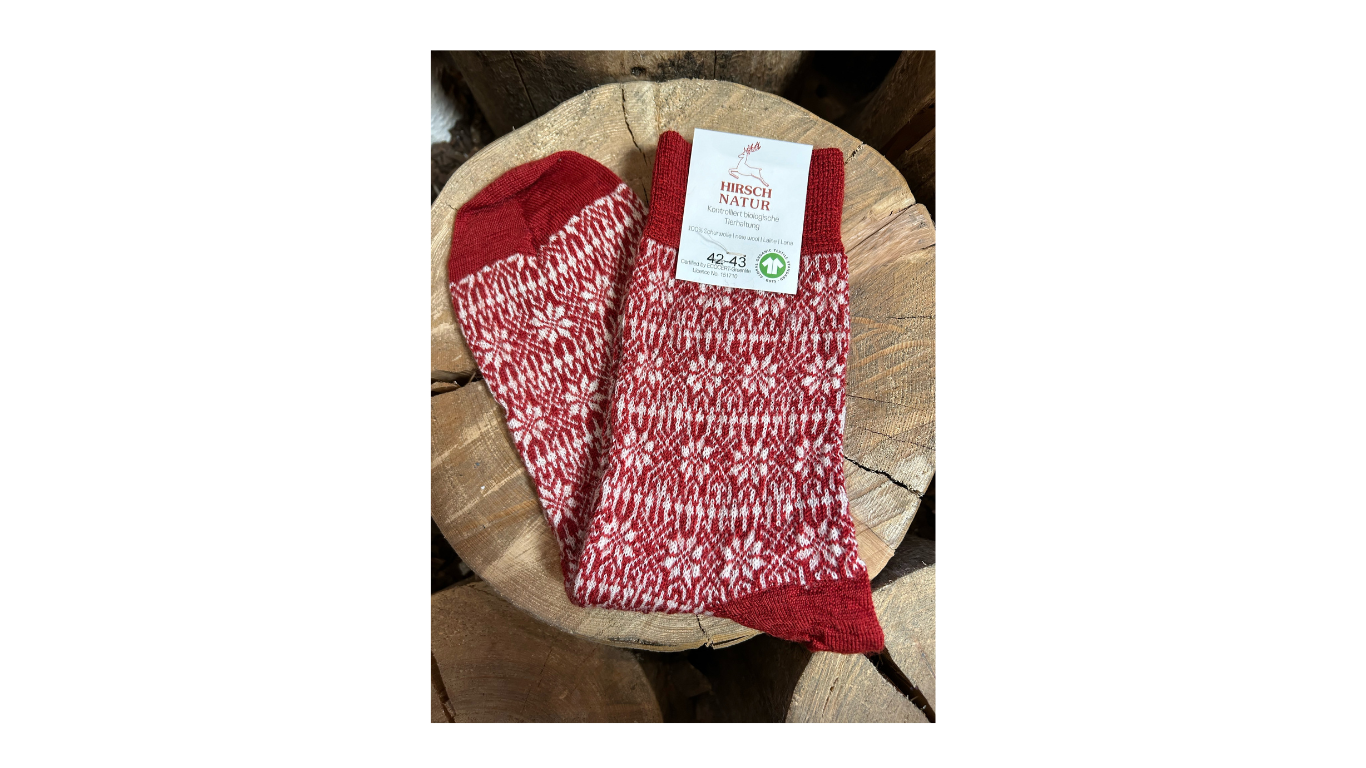 Socken ohne separate Zehen, wadenhoher Schaft, elastischer Bund, gemustertes Schaftteil, verstärkter Fersen- und Zehenbereich, Draufsicht