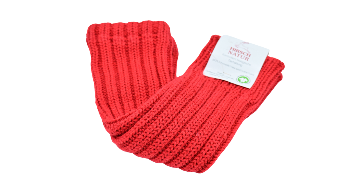 Stulpen, wadenlang, elastischer Bund, geripptes Strickmuster, offener Fußbereich, Paaransicht, Draufsicht