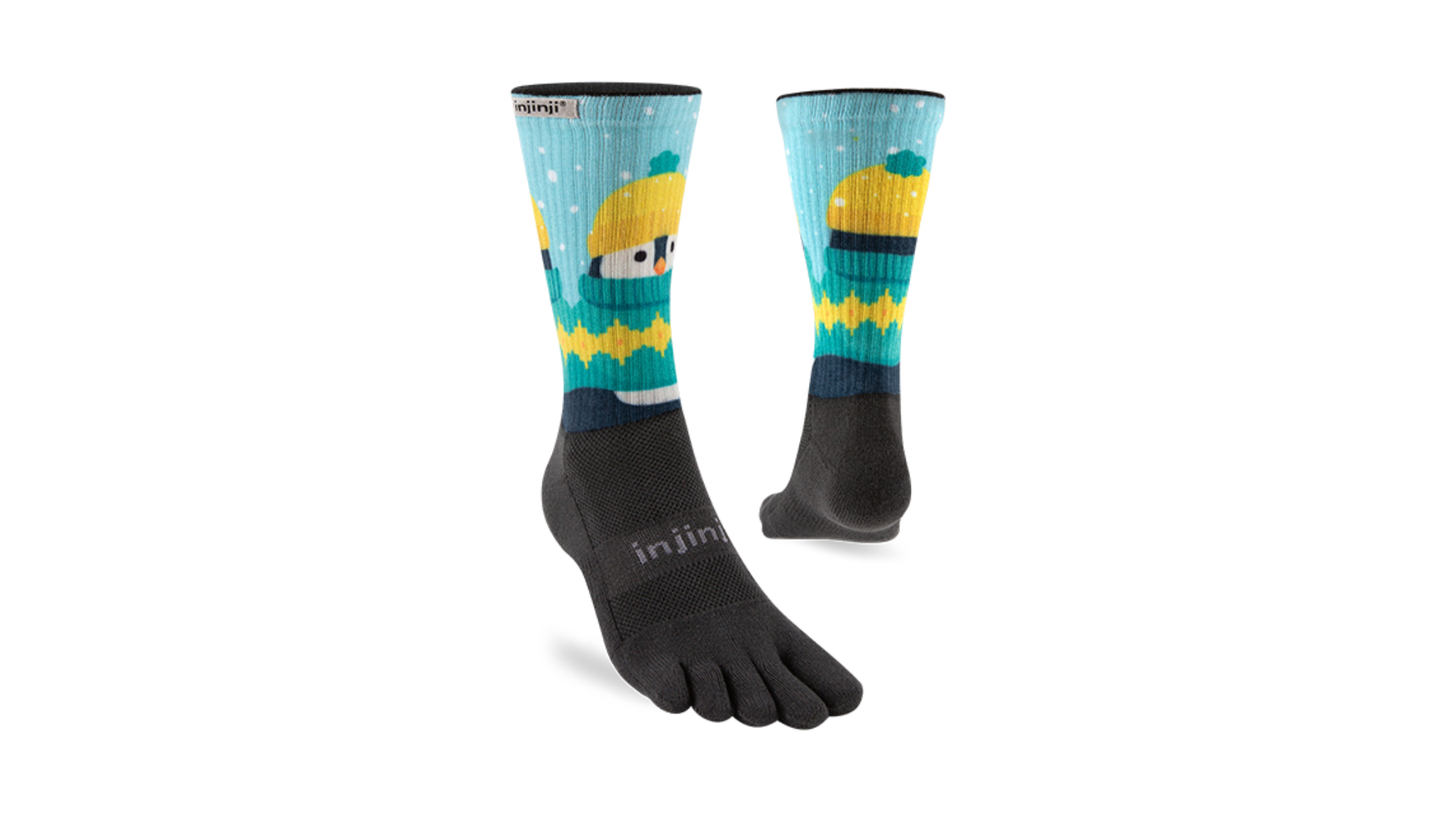 Wadenlange Zehensocken für Erwachsene als Paar, Vorder- und Rückansicht