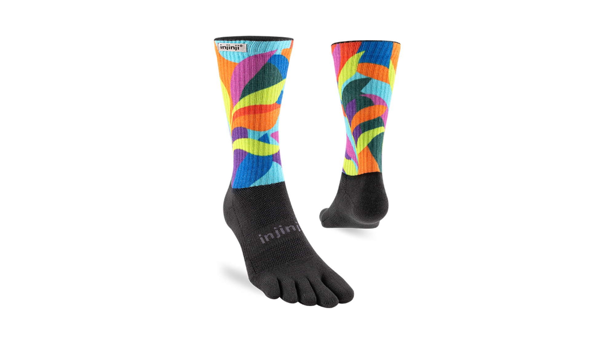 Wadenlange Zehensocken für Erwachsene als Paar, Vorder- und Rückansicht